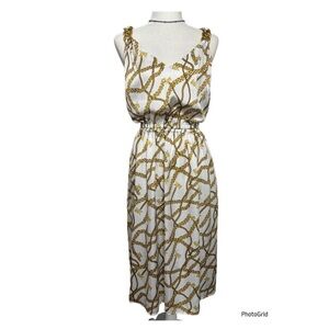 Michael Kors Gold Logo Side Cut Out Dress